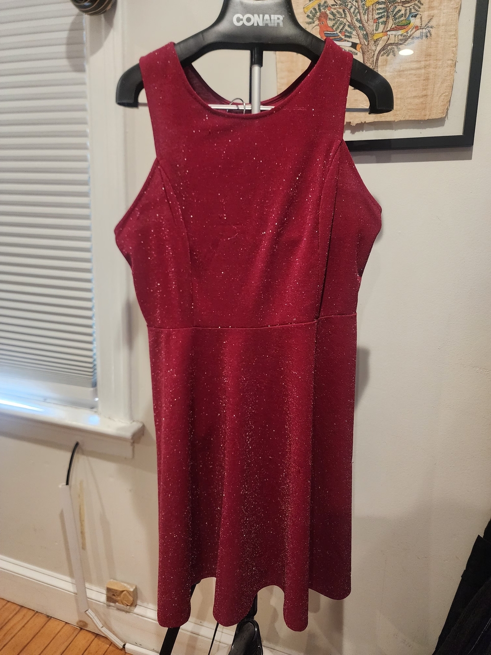 maitai Sleeveless Sparkle Skater Dress - Burgundy